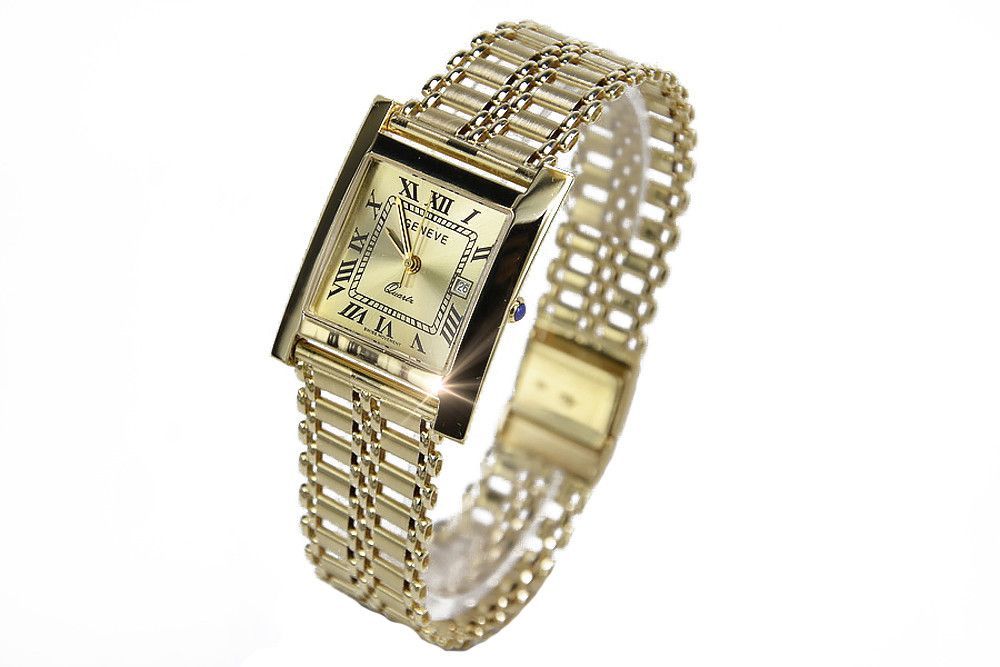 Złoty zegarek z bransoletą męski 14k Geneve mw009y&mbw011y Gdańsk