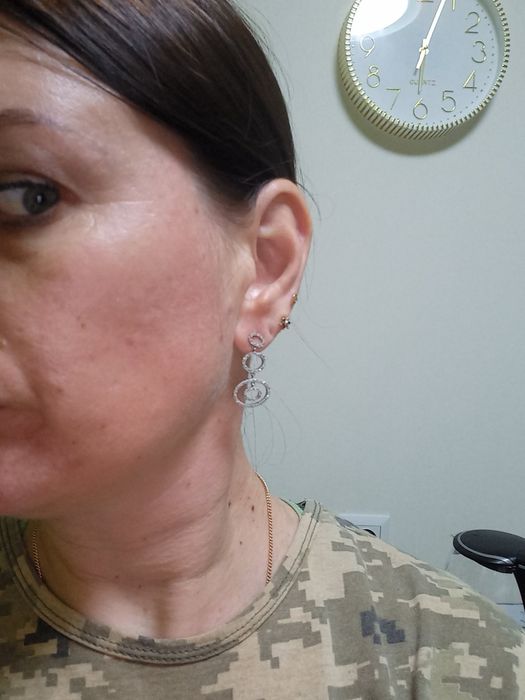 Золотые сережки с бриллиантами 0.70 карат