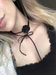 Choker na szyję róża naszyjnik kwiat ozdoba