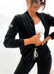 Dres welurowy rozpinany CZARNY S/M