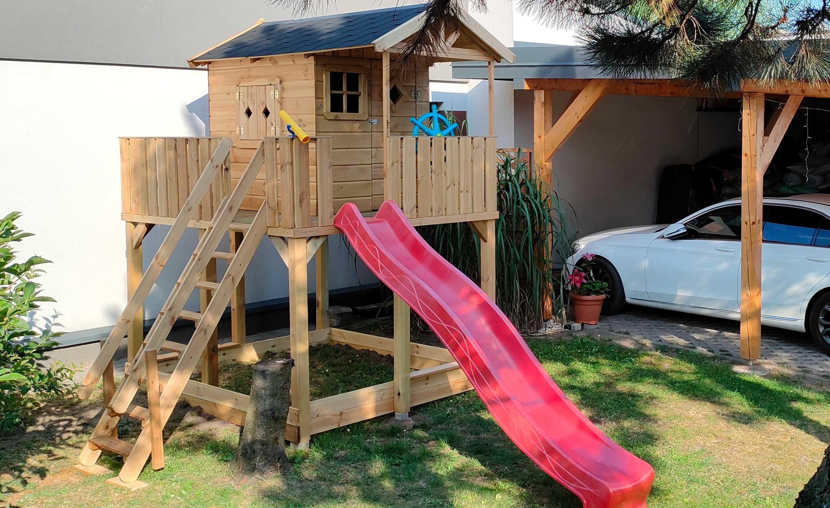 domek dla dzieci taras huśtawka plac zabaw