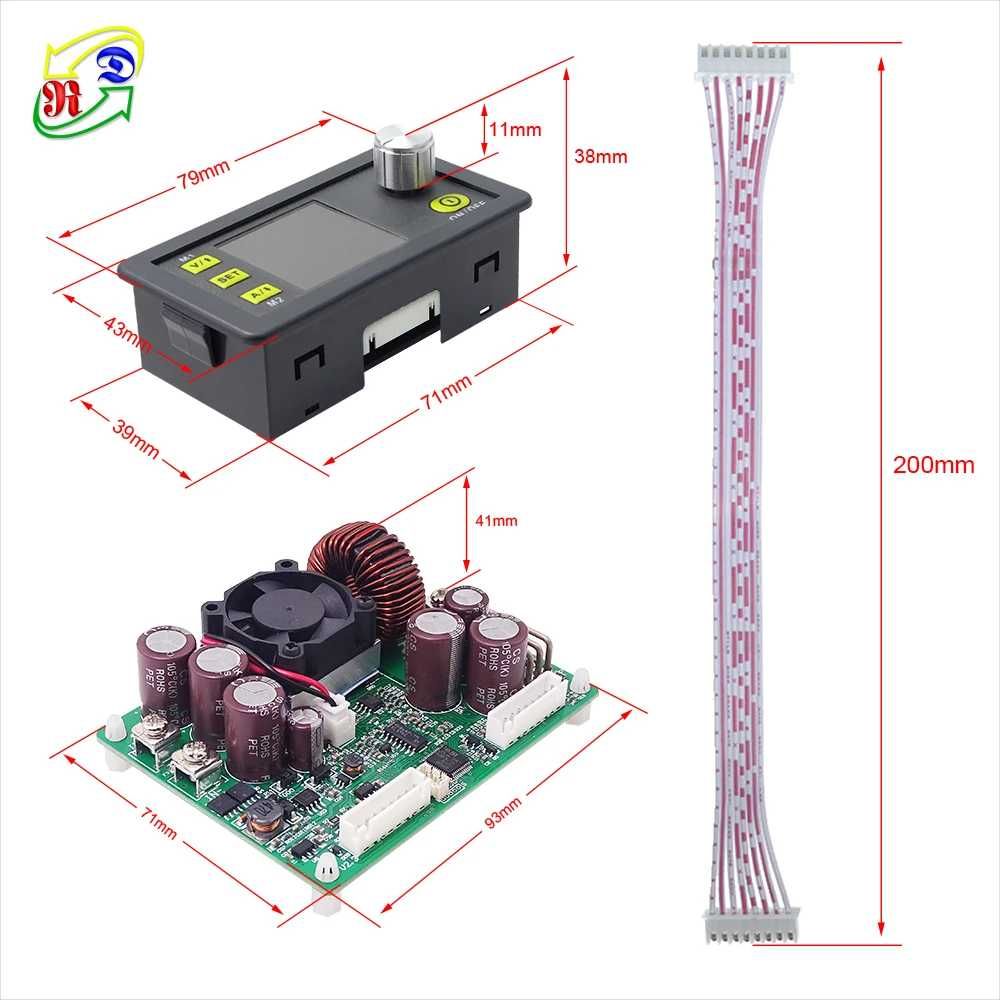 RD DPS5020 програмований 6-55В 0-50В 0-20А, DPS5020 USB BT