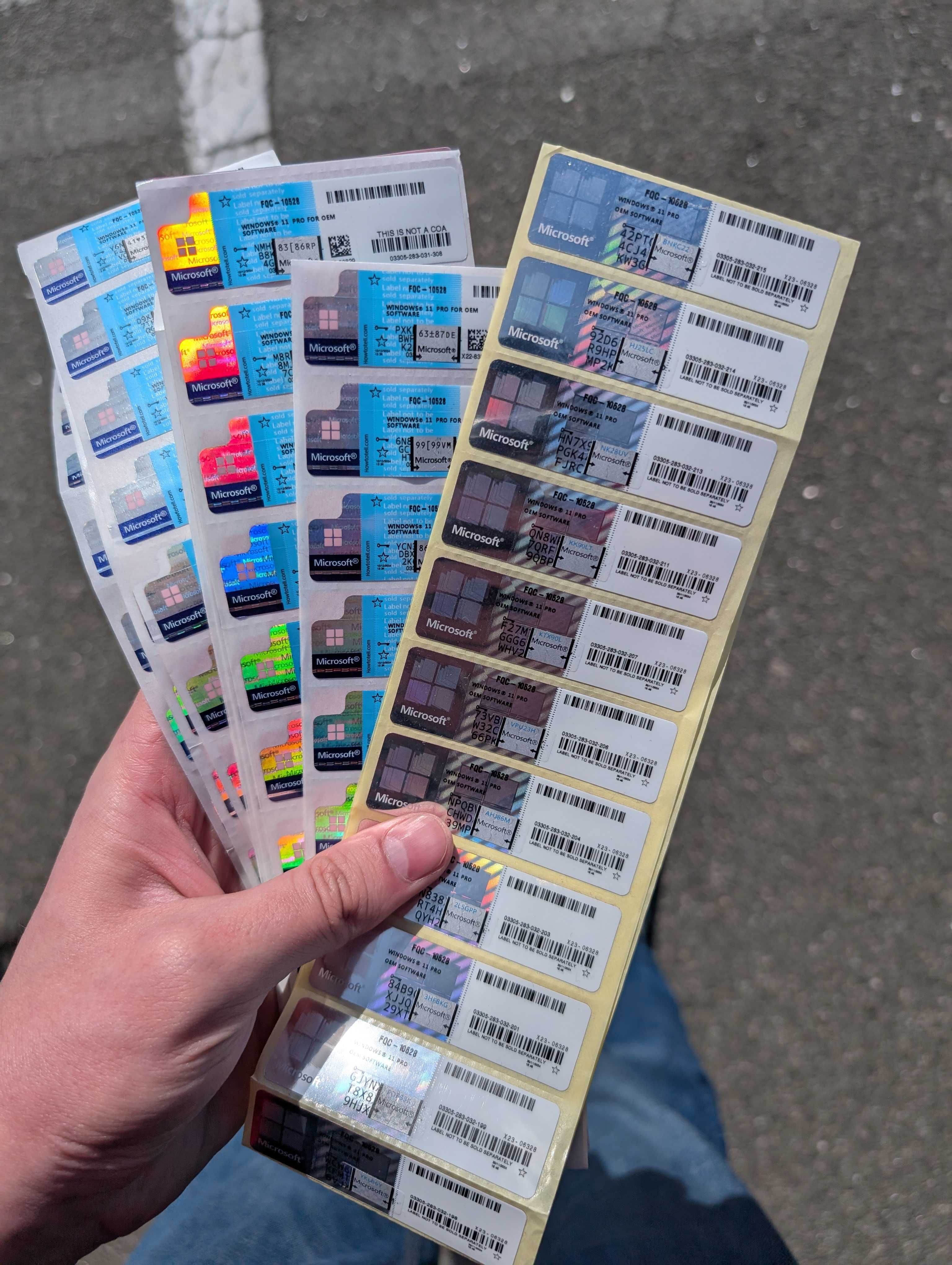 Стікер Windows 11 PRO OEM Stickers Ключ Наклейка Виндовс 10 / 11 Про