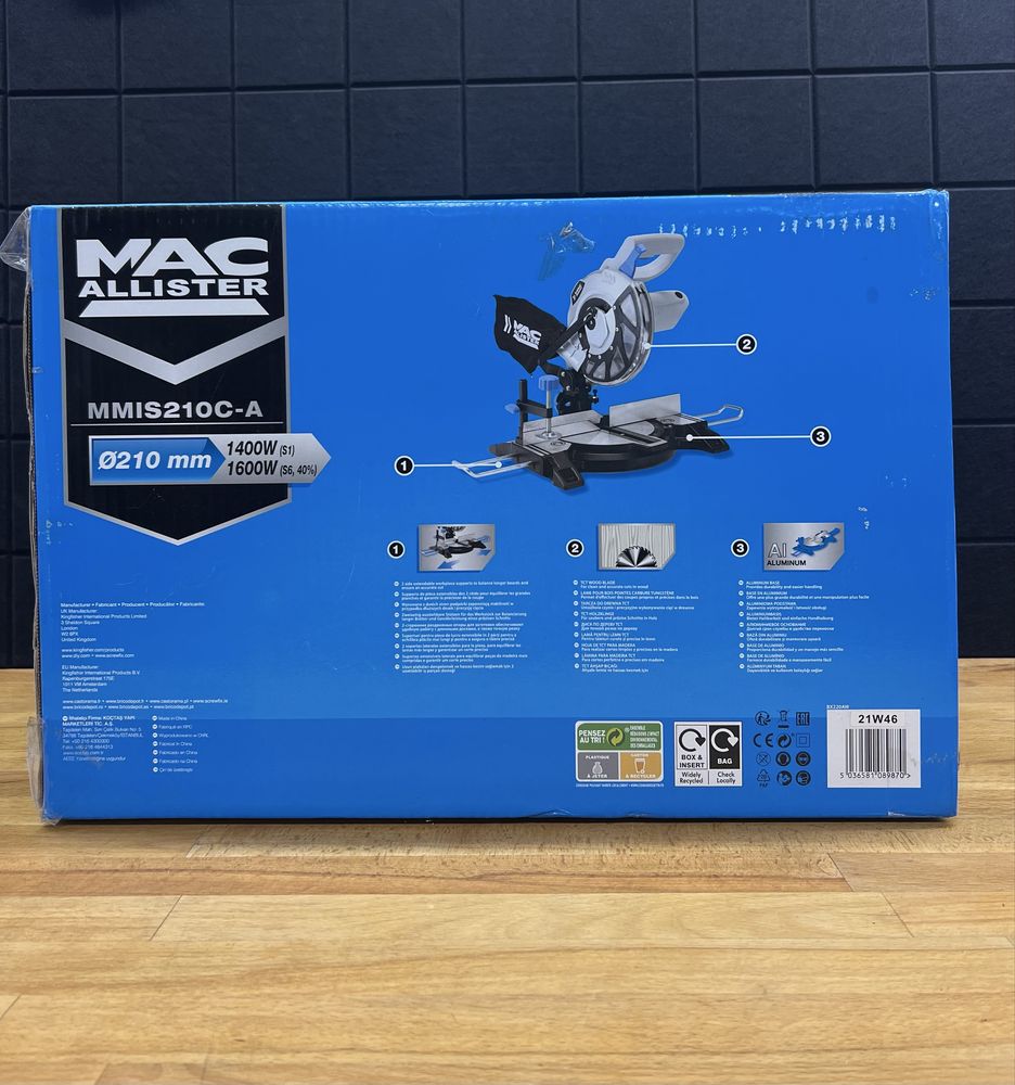 Pilarka ukosowa ukośnica MacAllister MMIS210C-A |1400W | 210 mm