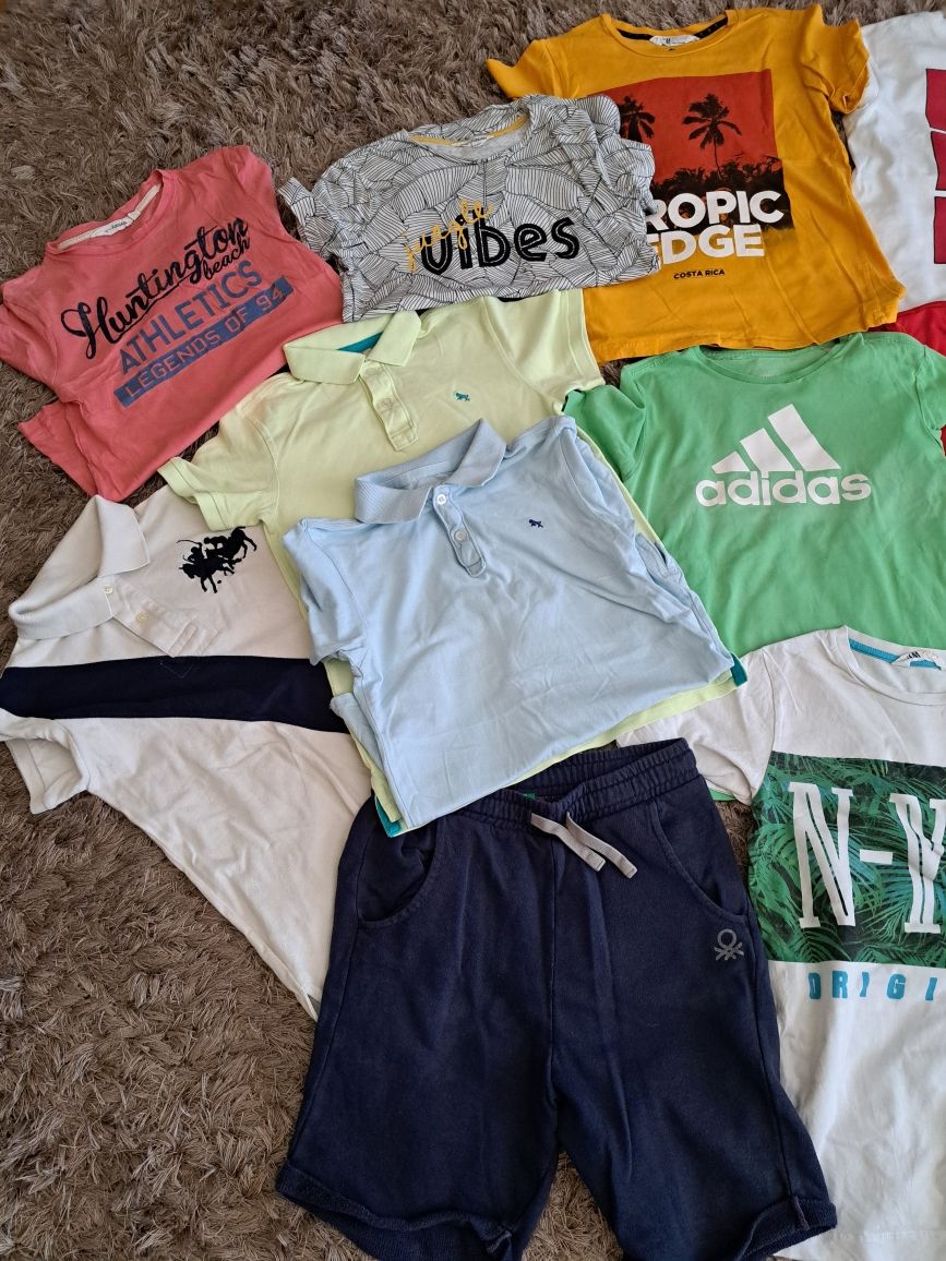 Paka na lato zestaw ubrań dla chłopca 134/140 hm benetton zara adidas