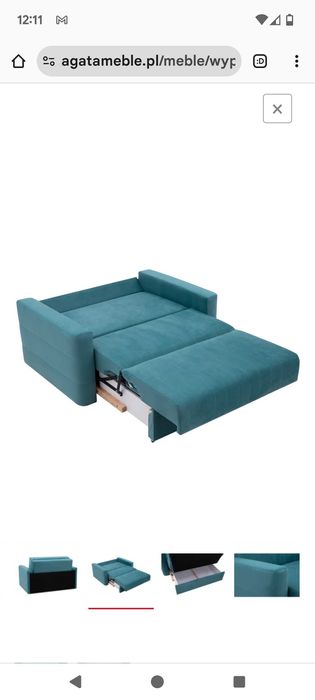 Sofa amerykanka niebieska DOMO 2 86x105x137