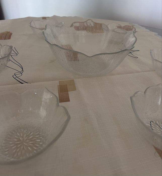 Conjunto de sobremesa de vidro
