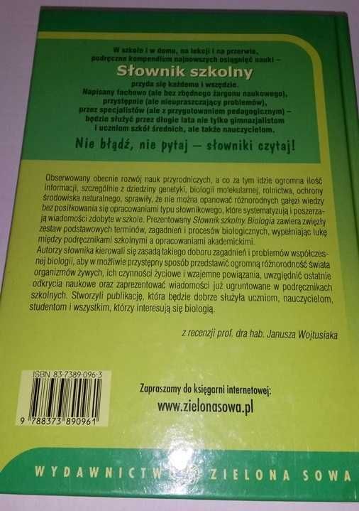 Biologia Słownik szkolny - Popielarska Konieczny Góralski
