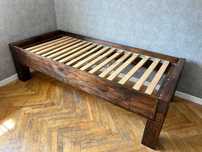 Łóżko drewniane lite drewno ręcznie robione stare Vintage retro 90x200