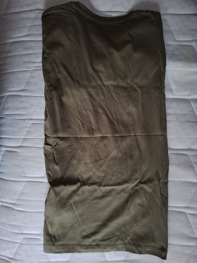Koszulka khaki t-shirt z krótkim rękawem - różne rozmiary nowe.