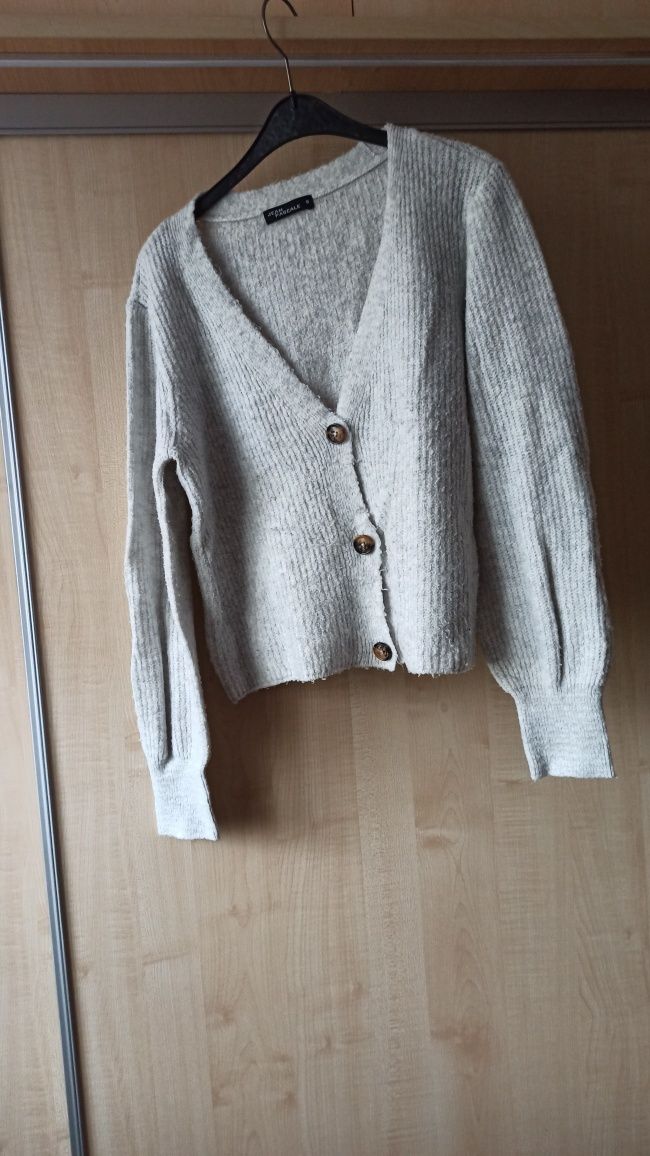 Sweter narzutka jean pascal S szary basic uniwersalny minimalizm