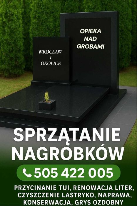 Sprzątanie grobów/kompleksowa opieka nad grobami/polerowanie lastryko