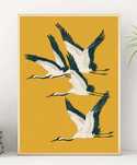 Plakat obraz imitacja płótna 40x60 Klucz Żurawi modern art