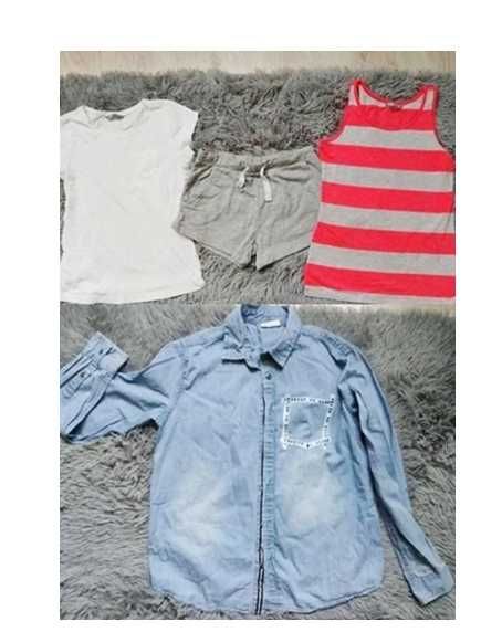 Zestaw koszula/spodenki /koszulki  rozm. 134 - 140