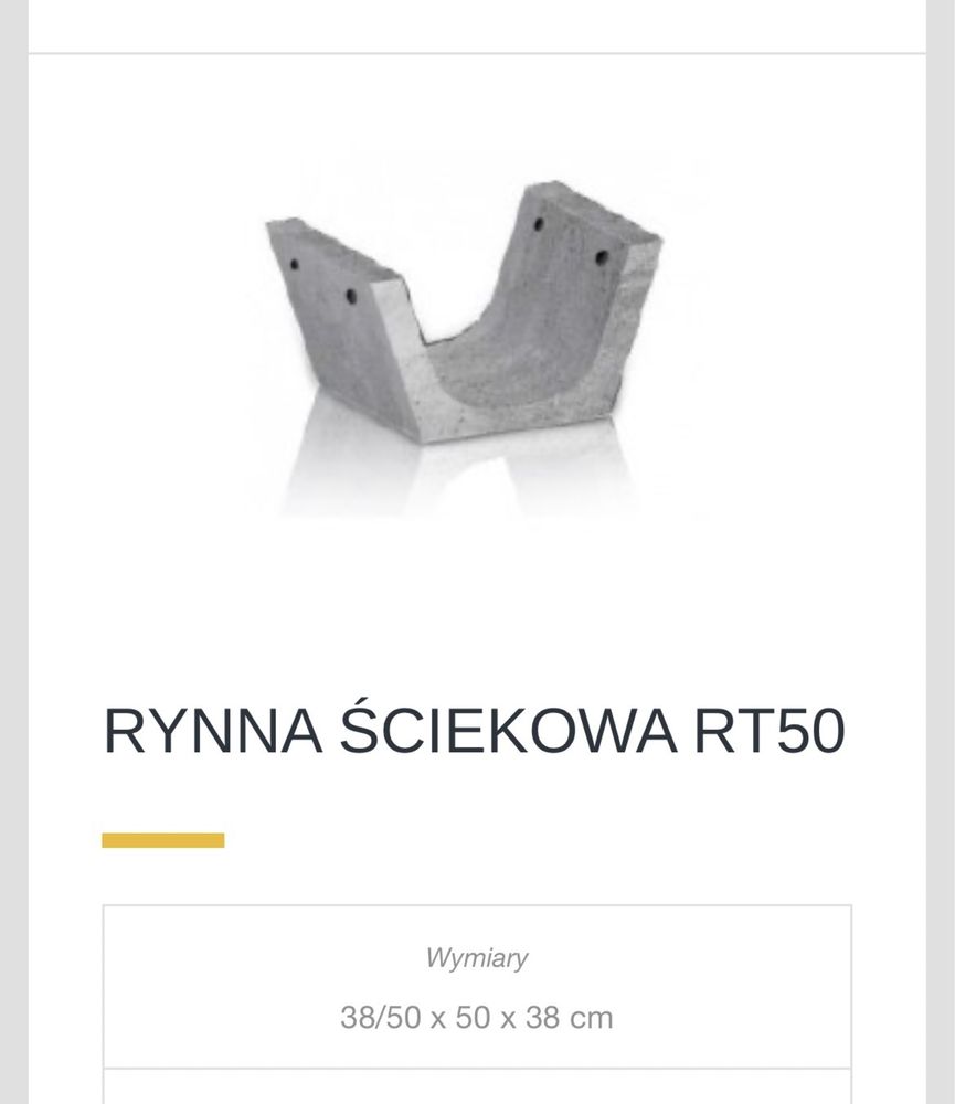 Korytko rynna sciekowa rt50 betonowe