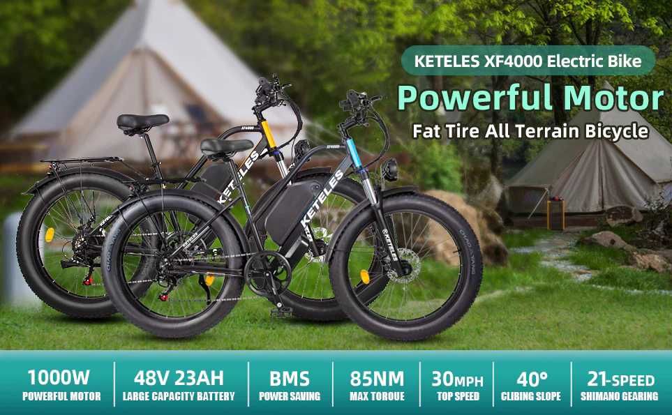 Bicicleta elétrica KETELES XF4000 com 2000W Motor Duplo