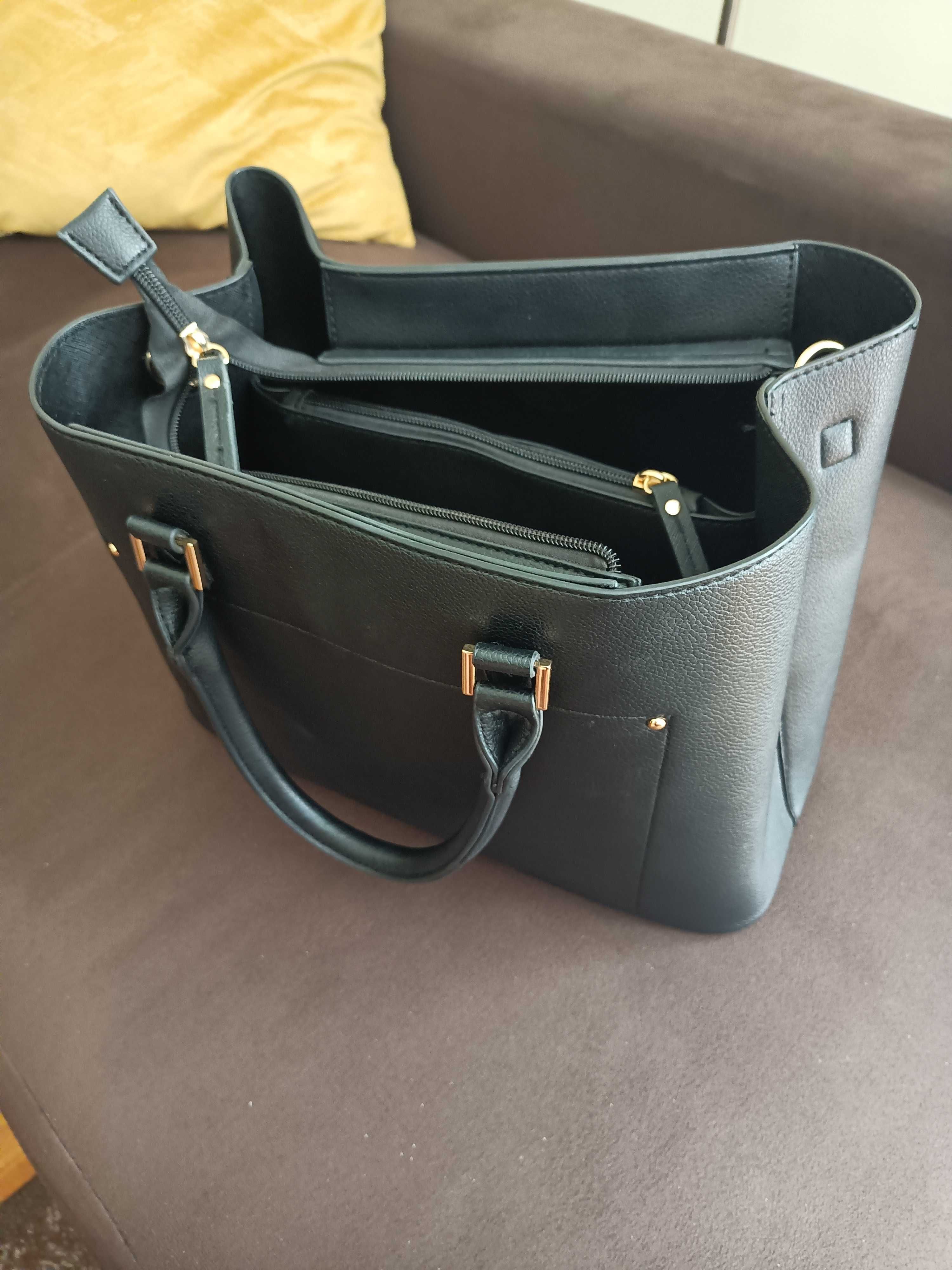 torebka czarna z apaszką city bag Mohito