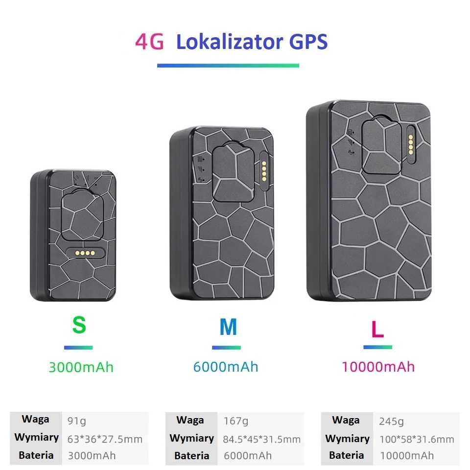 Lokalizator GPS 4G LTE 25 dni magnes PODSŁUCH MINI