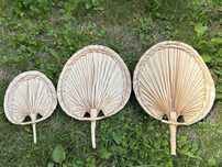 Boho liście dekoracja ścienna wachlarze komplet 3 sztuk naturalne