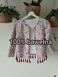Bawełniana narzutka, kreszowana, z frędzlami, orientalny wzór r. S Man