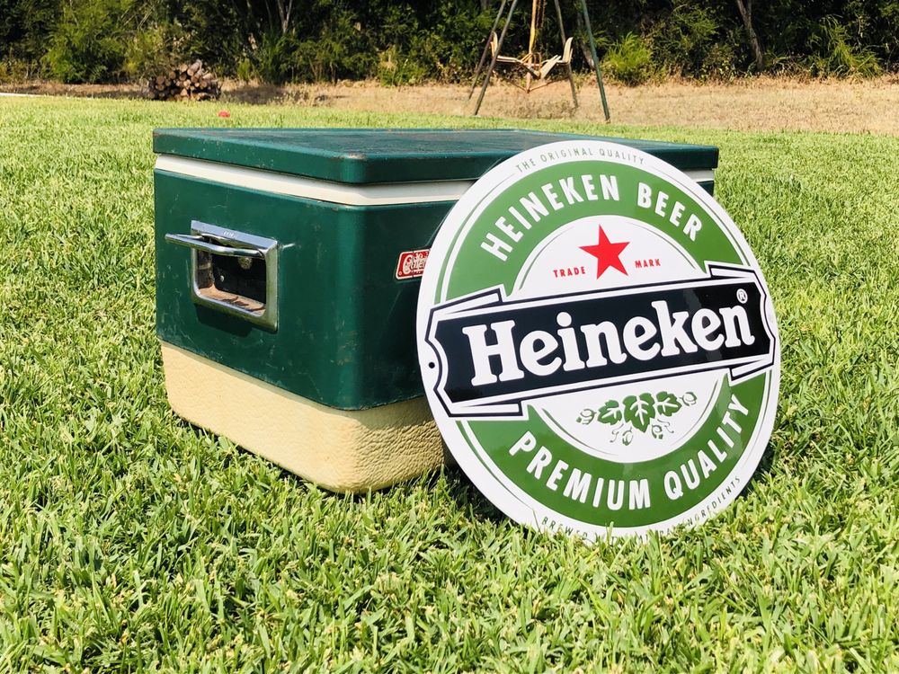 Heineken placa esmaltada 40cm diam