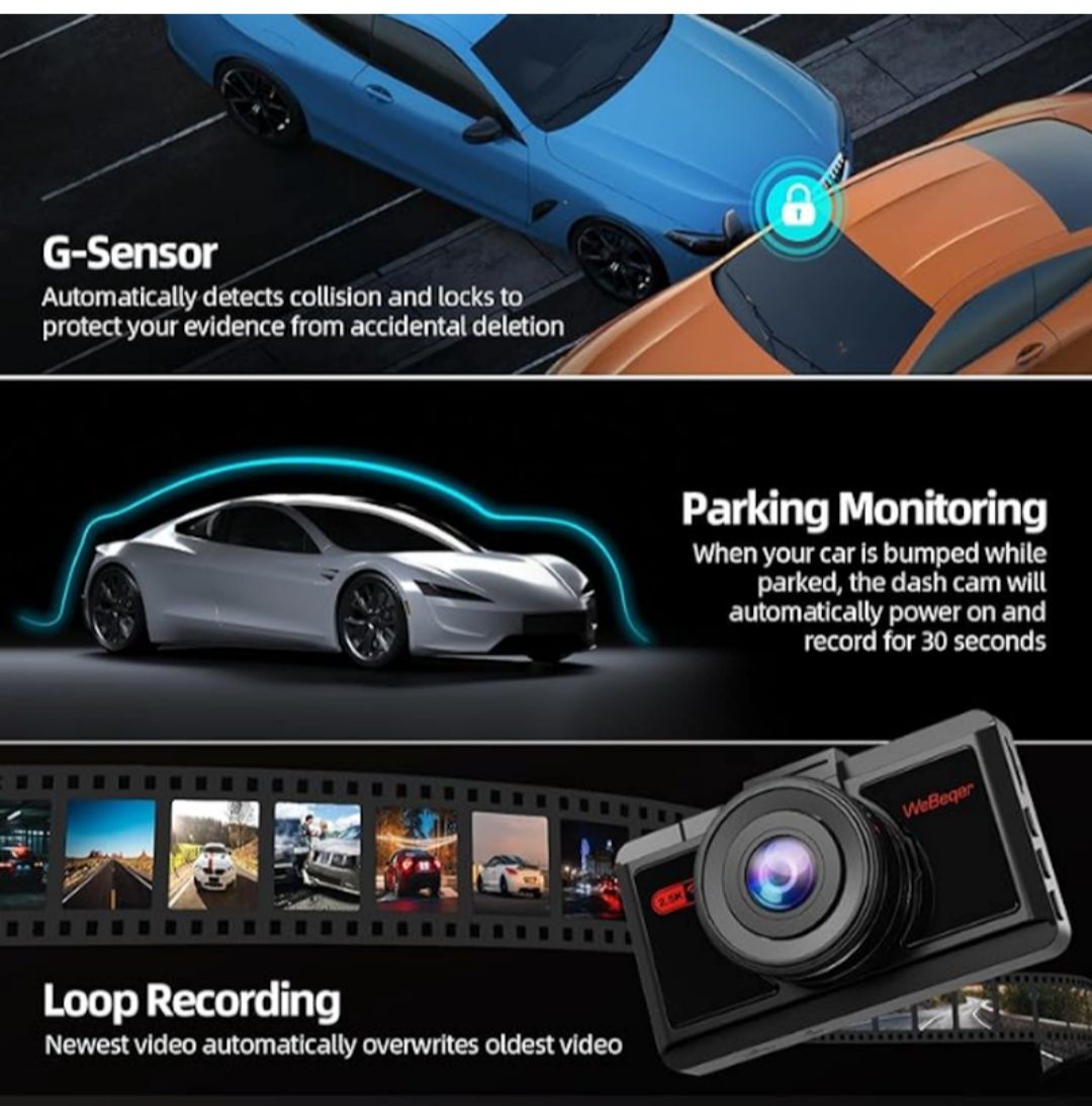 Автомобільний регистратор wemeqer w-q18 (wifi/2.5k/g-сенс/+камера)