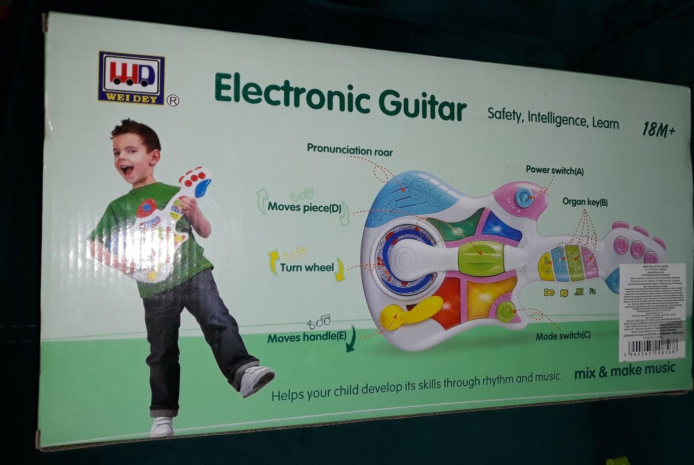 Gitara elektryczna pianinko dzwięki i światlo 18+