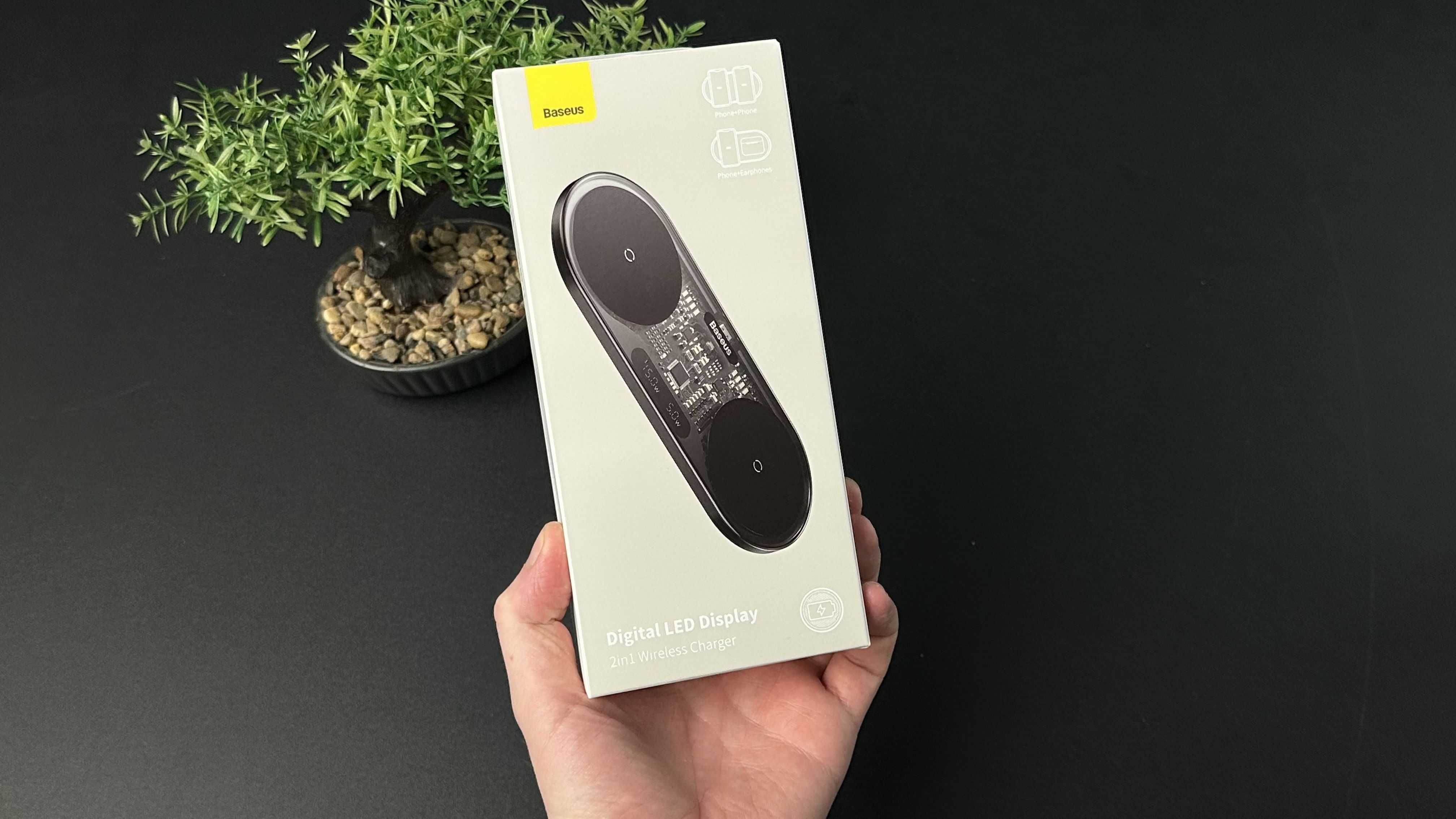 NEW Бездротовий зарядний пристрій Baseus Digital LED Display 2-in-1