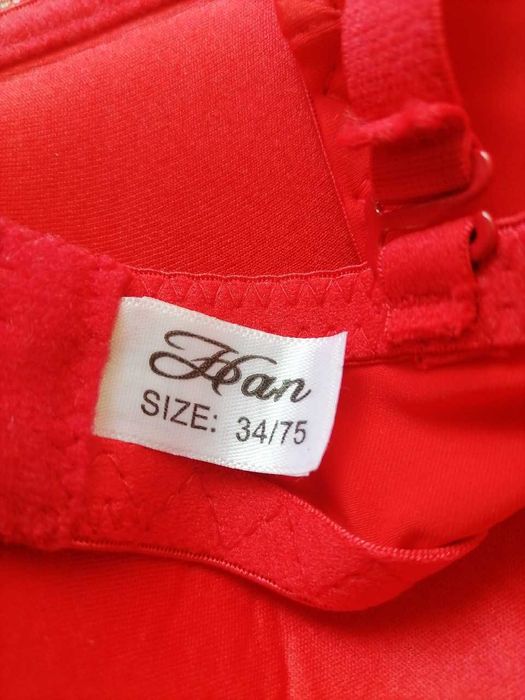 Biustonosz czerwony "Han" roz 75C-34. Nowy.