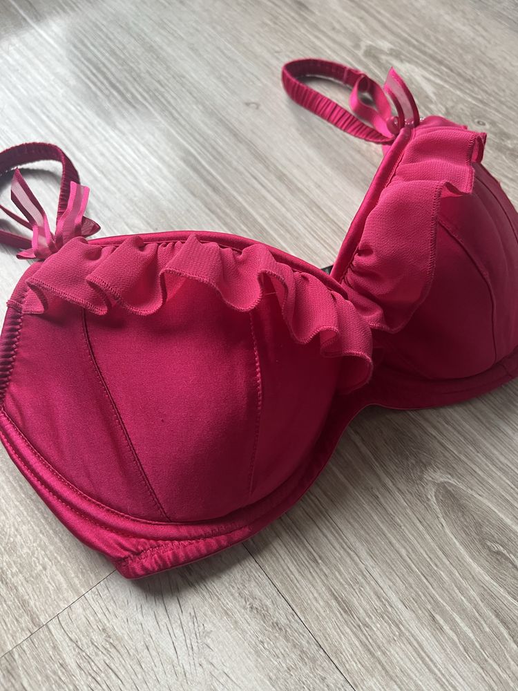 La Senza biustonosz usztywniany 70D z jedwabiem różowy fuksjowy