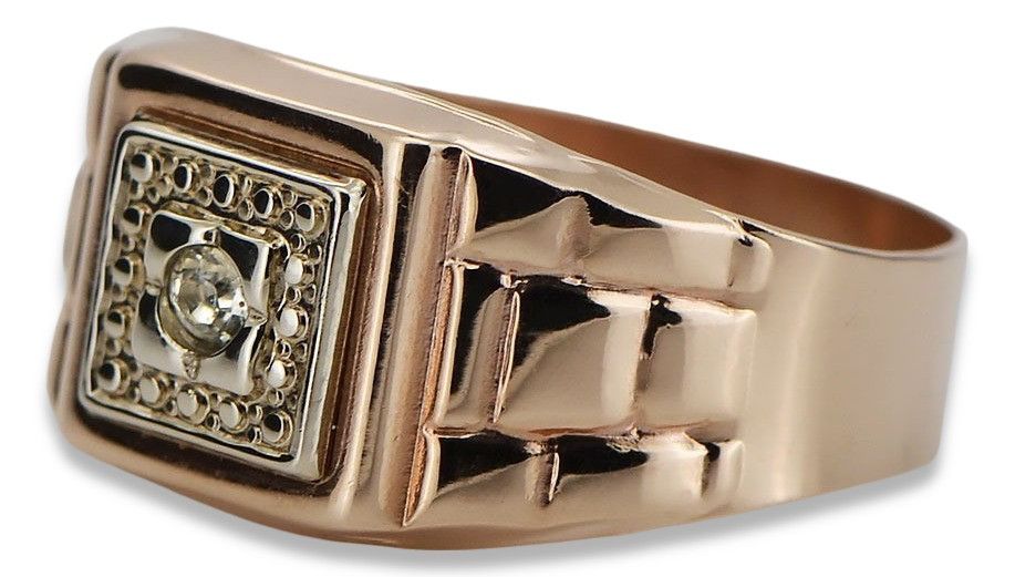 Złoty sygnet męski 14k 585 z czerwonego różowego złota csc018r 22,5/