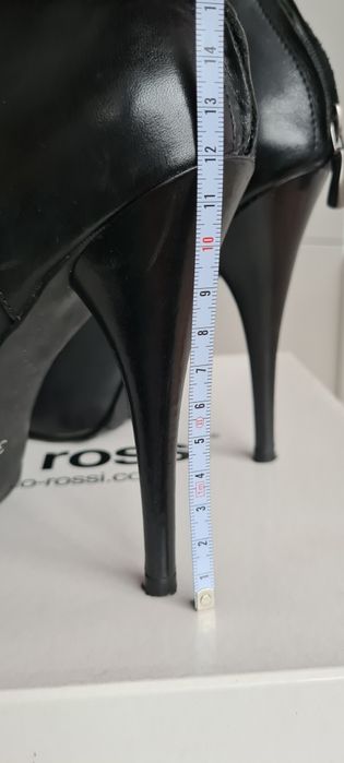 Skórzane BOTKI na wysokim obcasie gino rossi