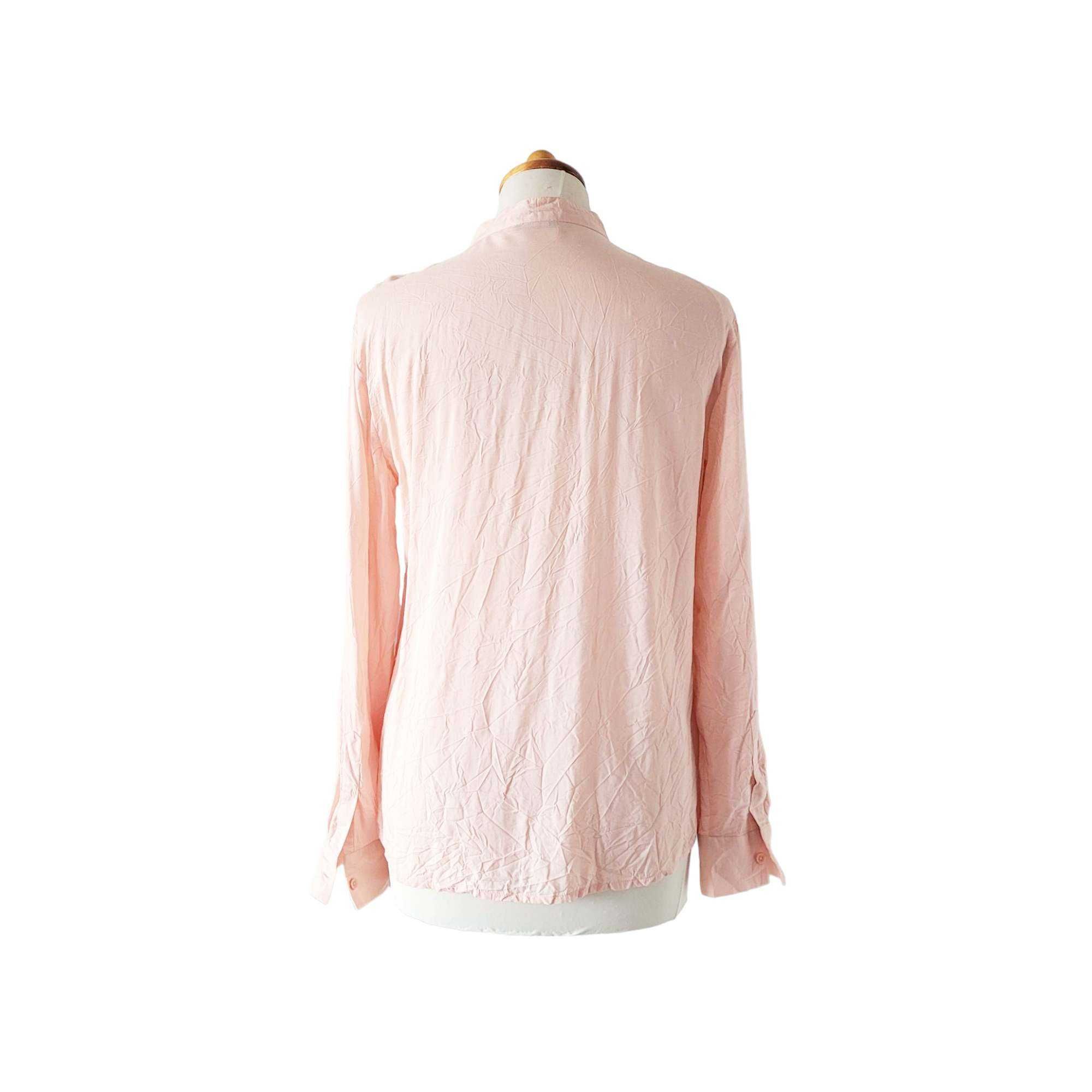 Różowa cienka koszula bluzka damska M United Colors of Benetton stójka
