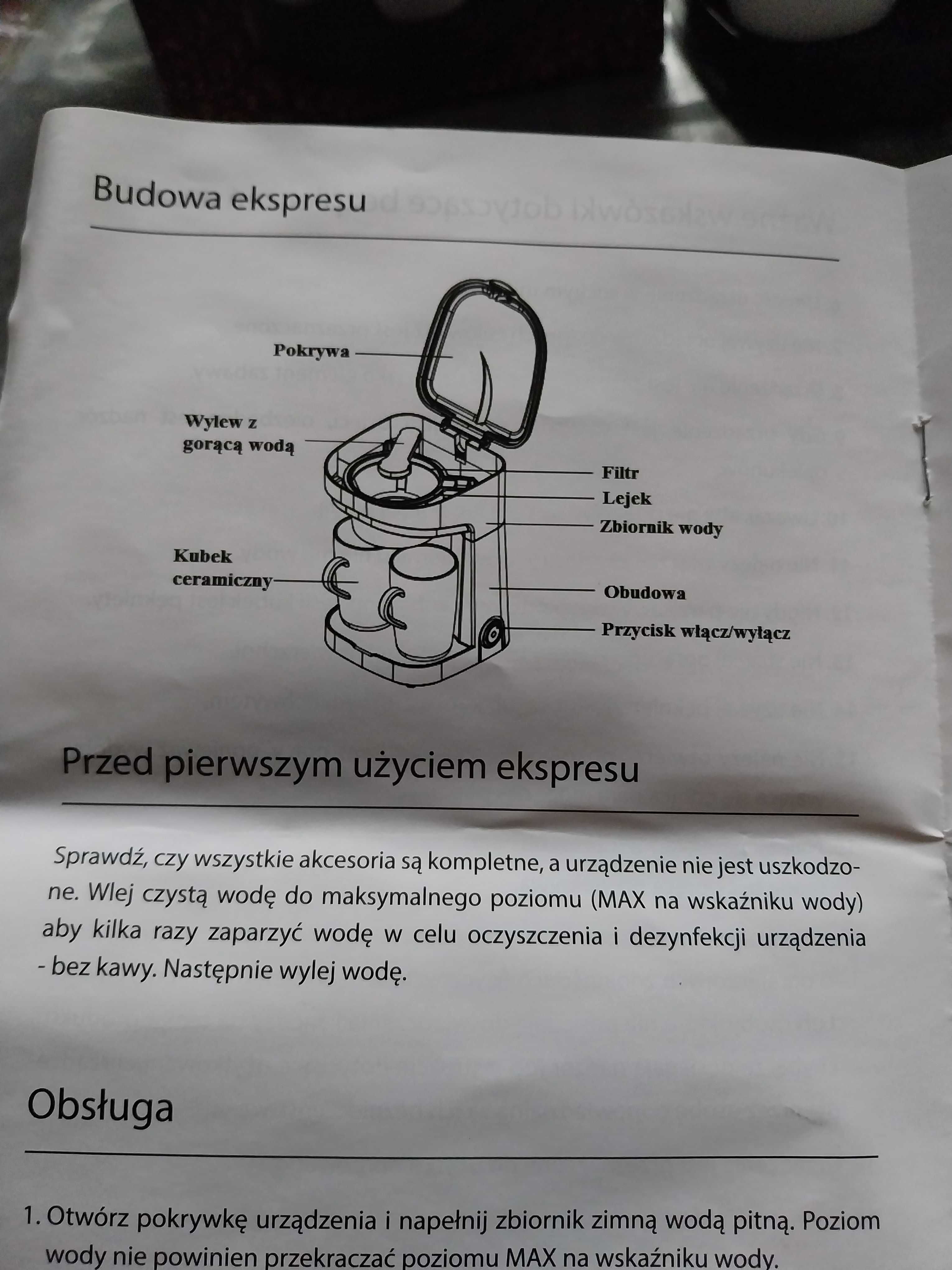 Ekspres do kawy Rocco+ 2 kubki. Nowy