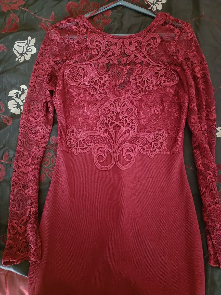 Vestido cerimónia bordeaux tamanho 38