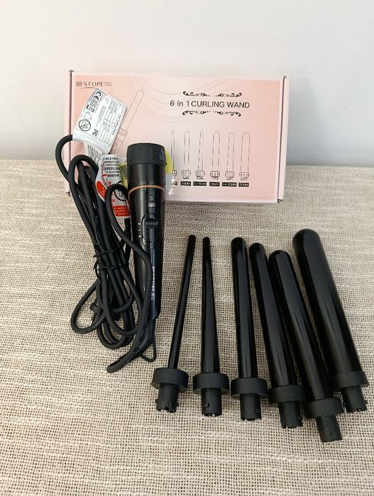 BESTOPE PRO 6 w 1 lokówka do włosów – nowe, końcówki do różnych loków,