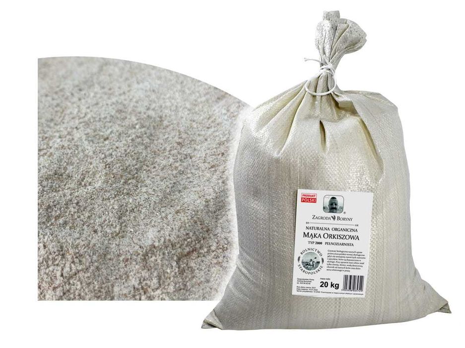 Pachnąca MĄKA Orkiszowa Pełnoziarnista 2000 BIO 20 KG