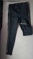 Spodnie jeansy jeansowe denim damskie Diverse S 36 czarne zamki