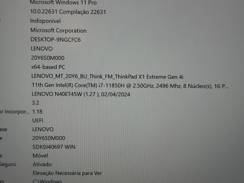 Lenovo Thinkpad X1 Extreme Gen4 i7 64GB RAM 1TB SSD RTX3050TI Garantia