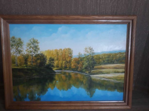 Картина на холсте  "Осенний мотив" 60х45, масло, деревянная рамка