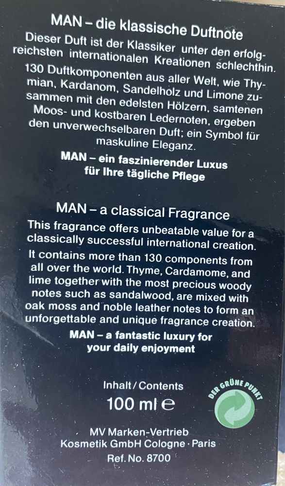 MAN retro woda po goleniu 100 ml Nowa