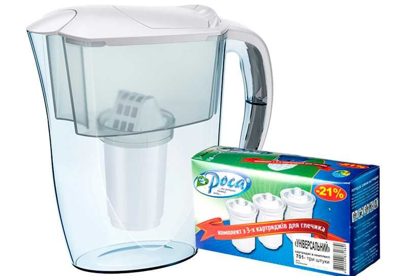 Фильтр-кувшин Аквафор Смайл Dalia - три модуля Роса