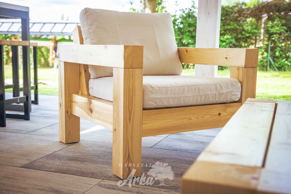 Sofa, fotel, stół, meble ogrodowe