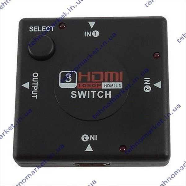 HDMI SWITCH 3х1 сплиттер 3 порта переключатель коммутатор свитч 3 в 1