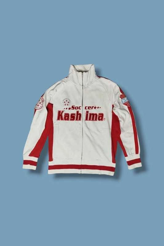 Y2K Soccer Kashima Football Retro Sweatshirt Zip Bluza Vintage