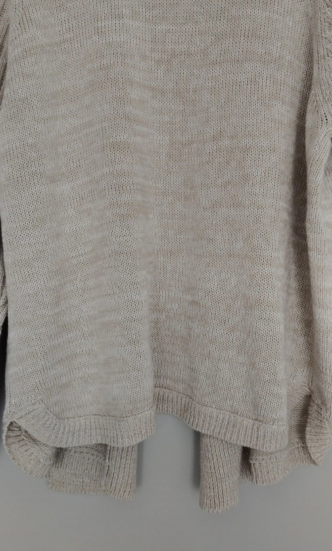 Kardigan damski narzutka beżowy elegancki bawełniany cotton spring 48
