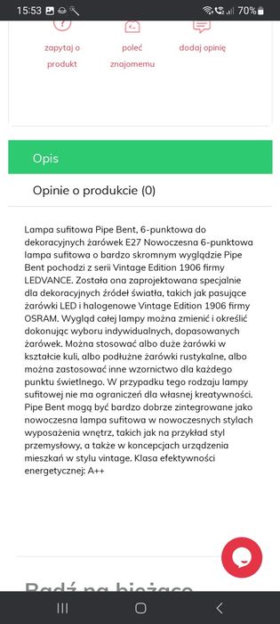 Żyrandol  na 6 żarówek czarny loft