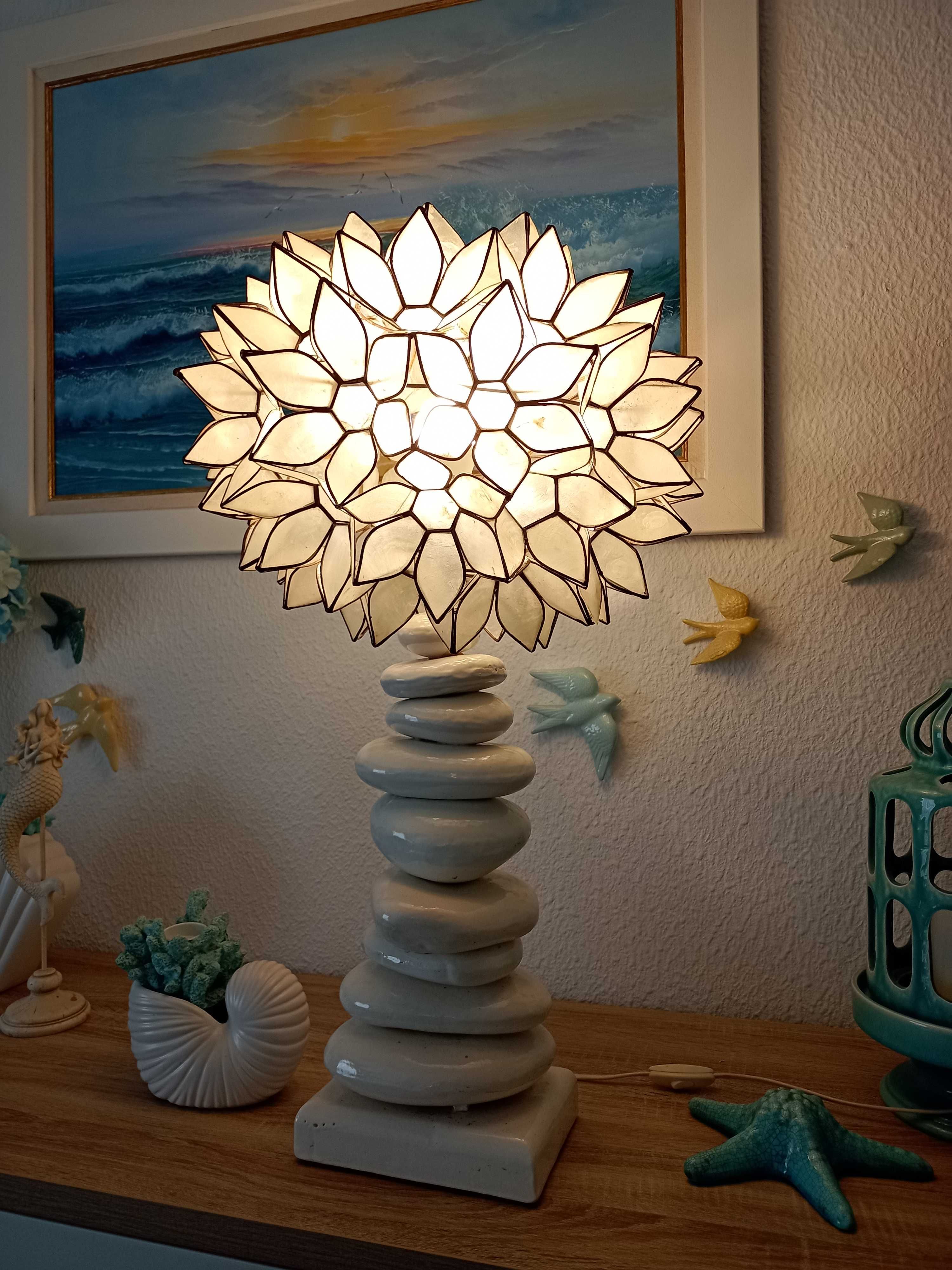 Candeeiro 80cm.Base cerâmica,abajour estrela.LER DESCRIÇÃO DO ANÚNCIO!
