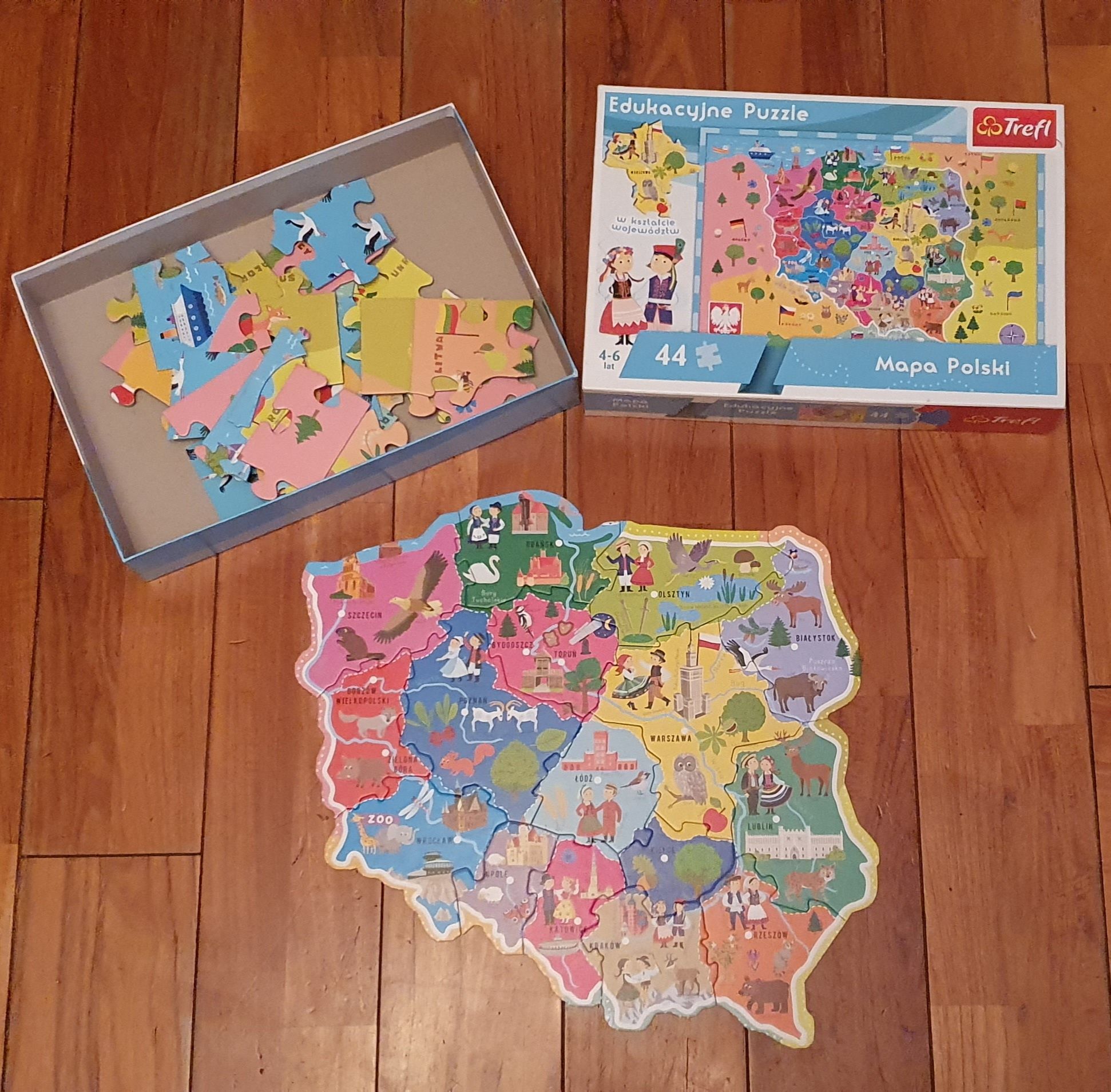 Puzzle edukacyjne Mapa Polski Trefl 4- 6 lat / 44 elementy