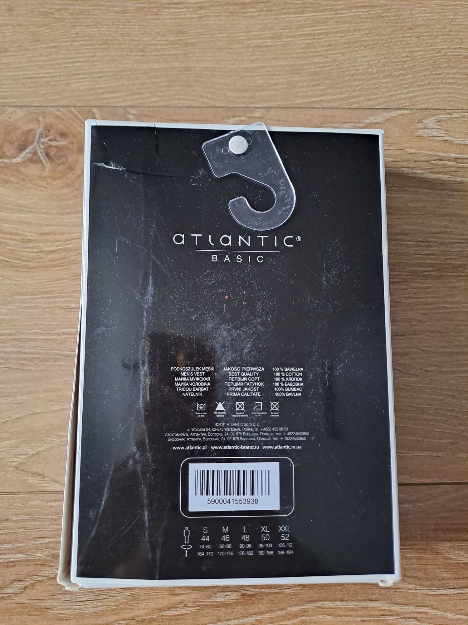 Podkoszulek męski Atlantic, rozmiar XL, kolor czarny